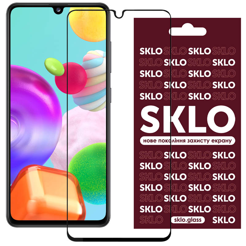 Захисне скло SKLO 3D (full glue) для Realme C30s (Чорний)