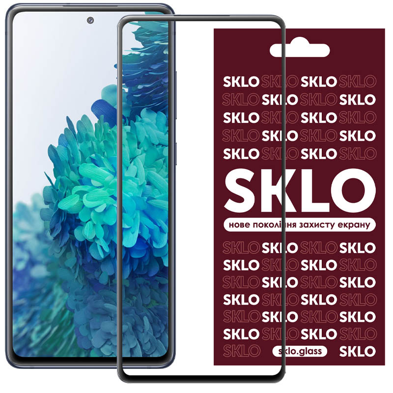 Защитное стекло SKLO 3D (full glue) для Samsung Galaxy S21 FE (Черный)
