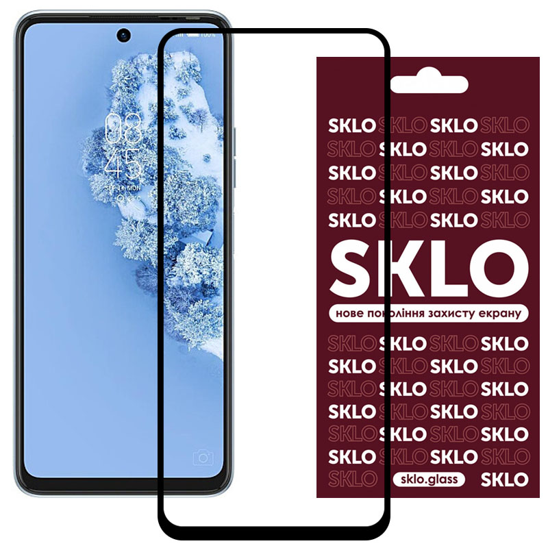 Защитное стекло SKLO 3D (full glue) для TECNO Camon 17P (Черный)