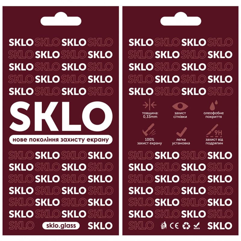 Защитное стекло SKLO 3D (full glue) для TECNO Spark 8 Pro Черный в магазине onecase.com.ua