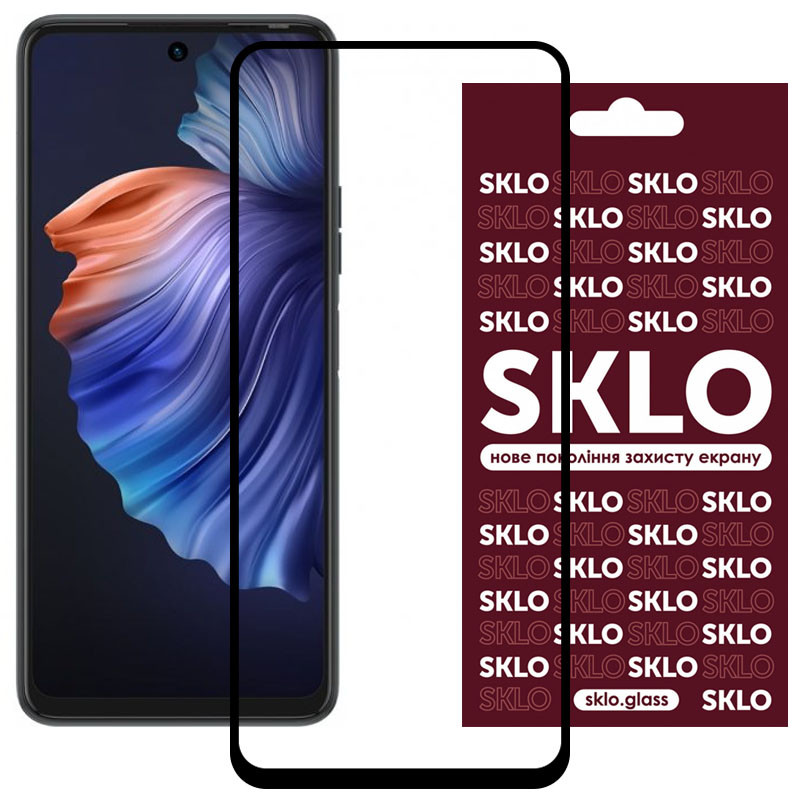 Защитное стекло SKLO 3D (full glue) для TECNO Spark 8 Pro