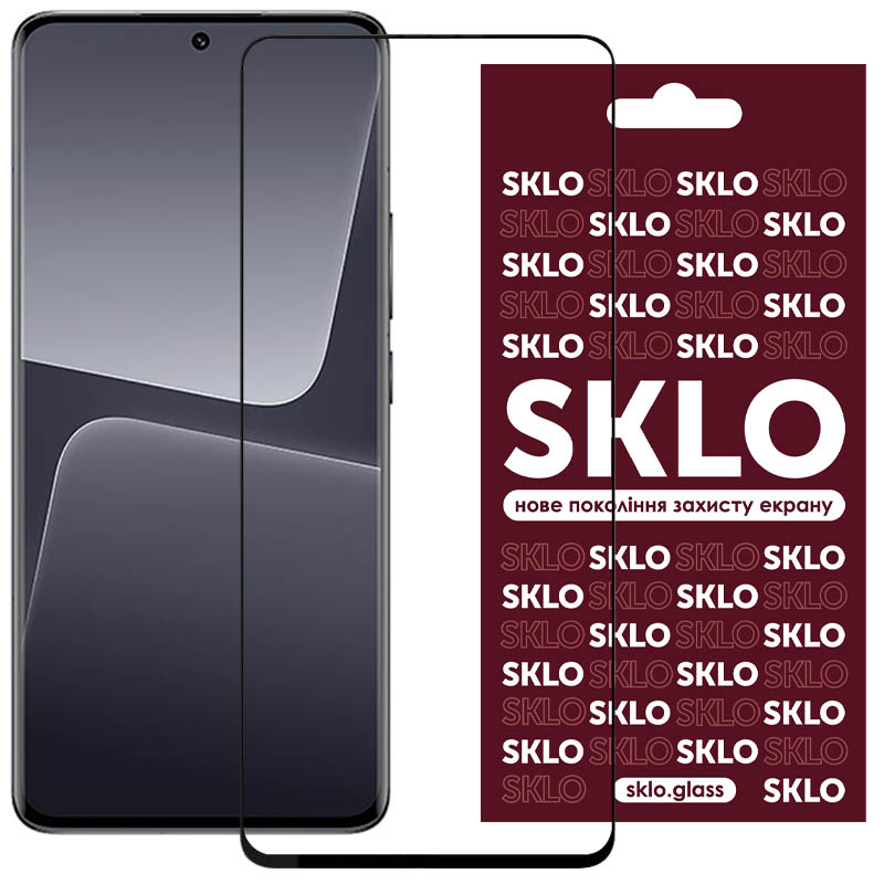 Защитное стекло SKLO 3D (full glue) для Xiaomi 13 / 14 (Черный)