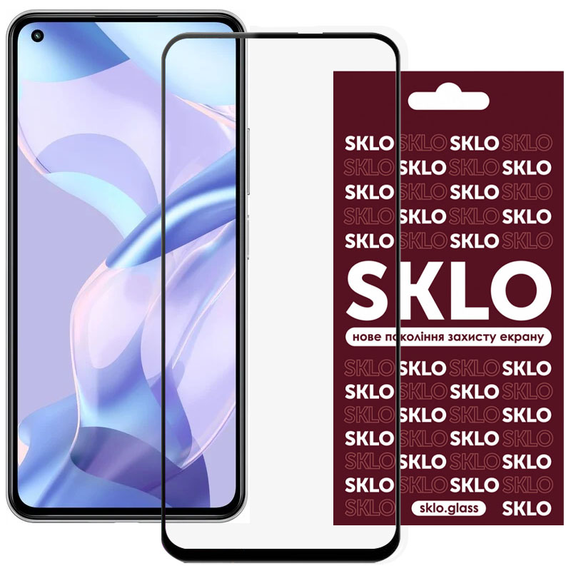 Защитное стекло SKLO 3D (full glue) для Xiaomi Mi 11 Lite (Черный)