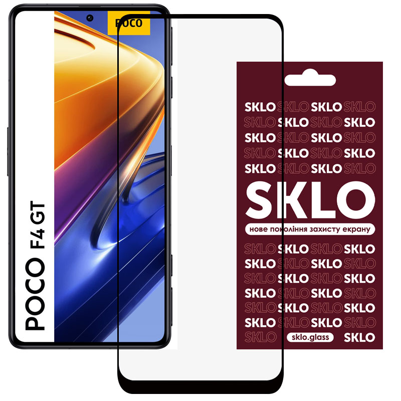 Захисне скло SKLO 3D (full glue) для Xiaomi Poco F4 GT (Чорний)