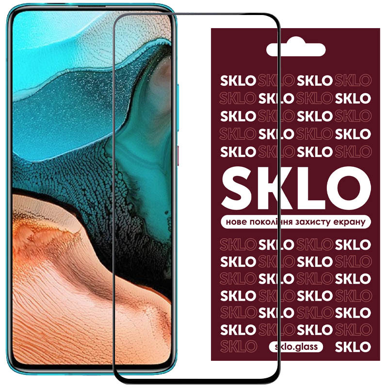 Защитное стекло SKLO 3D (full glue) для  Xiaomi Poco F2 Pro (Черный)