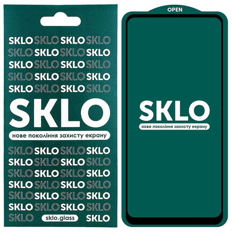 Защитное стекло SKLO 5D для Oppo A74 4G / Realme 8 / 8 Pro (Черный)
