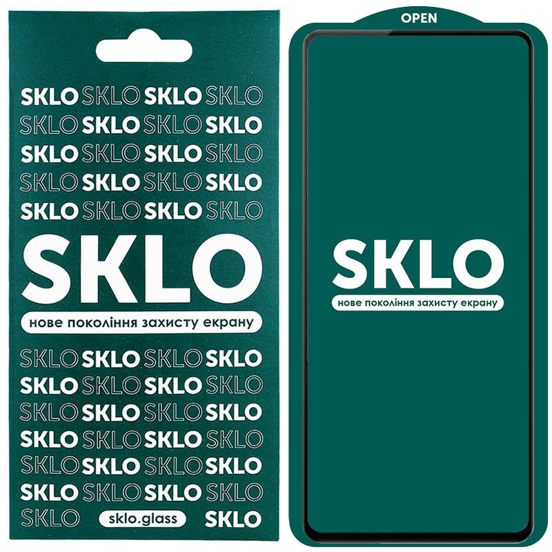 Защитное стекло SKLO 5D (full glue) для Xiaomi Redmi 10 / Note 10 5G / Poco M3 Pro (Черный)