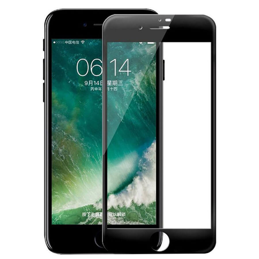 Защитное цветное 3D стекло Mocoson (full glue) для Apple iPhone 7 / 8 / SE (2020) (4.7") (Черный)