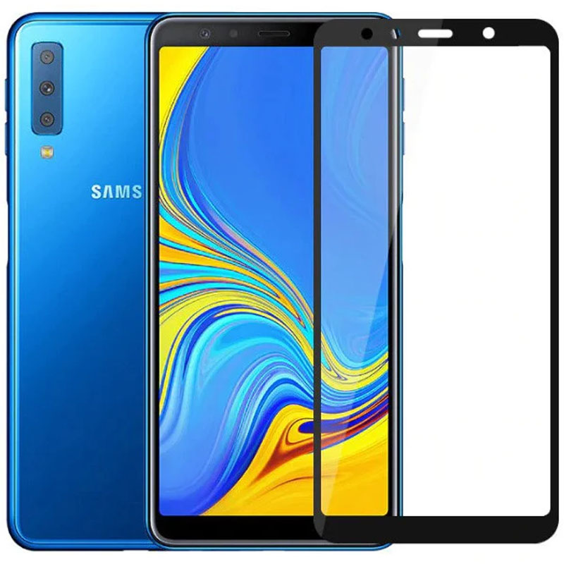 Защитное стекло 2.5D CP+ (full glue) для Samsung A750 Galaxy A7 (2018) (Черный)