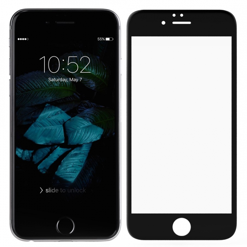 Защитное стекло King Fire 6D для Apple iPhone 6/6s (4.7") (тех.пак) (Черный)