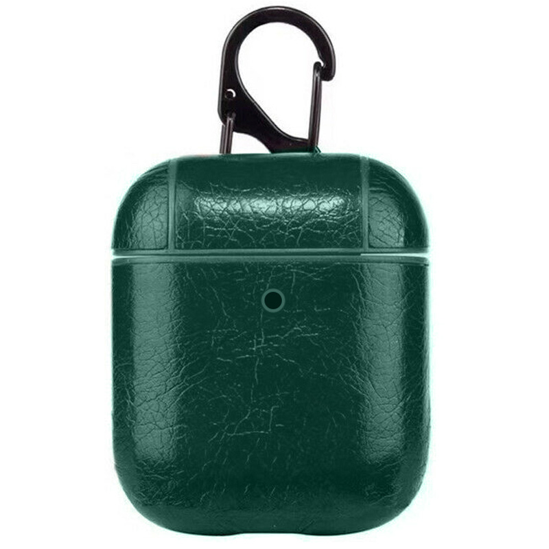 Кожаный футляр Leather series для наушников AirPods (Зеленый)