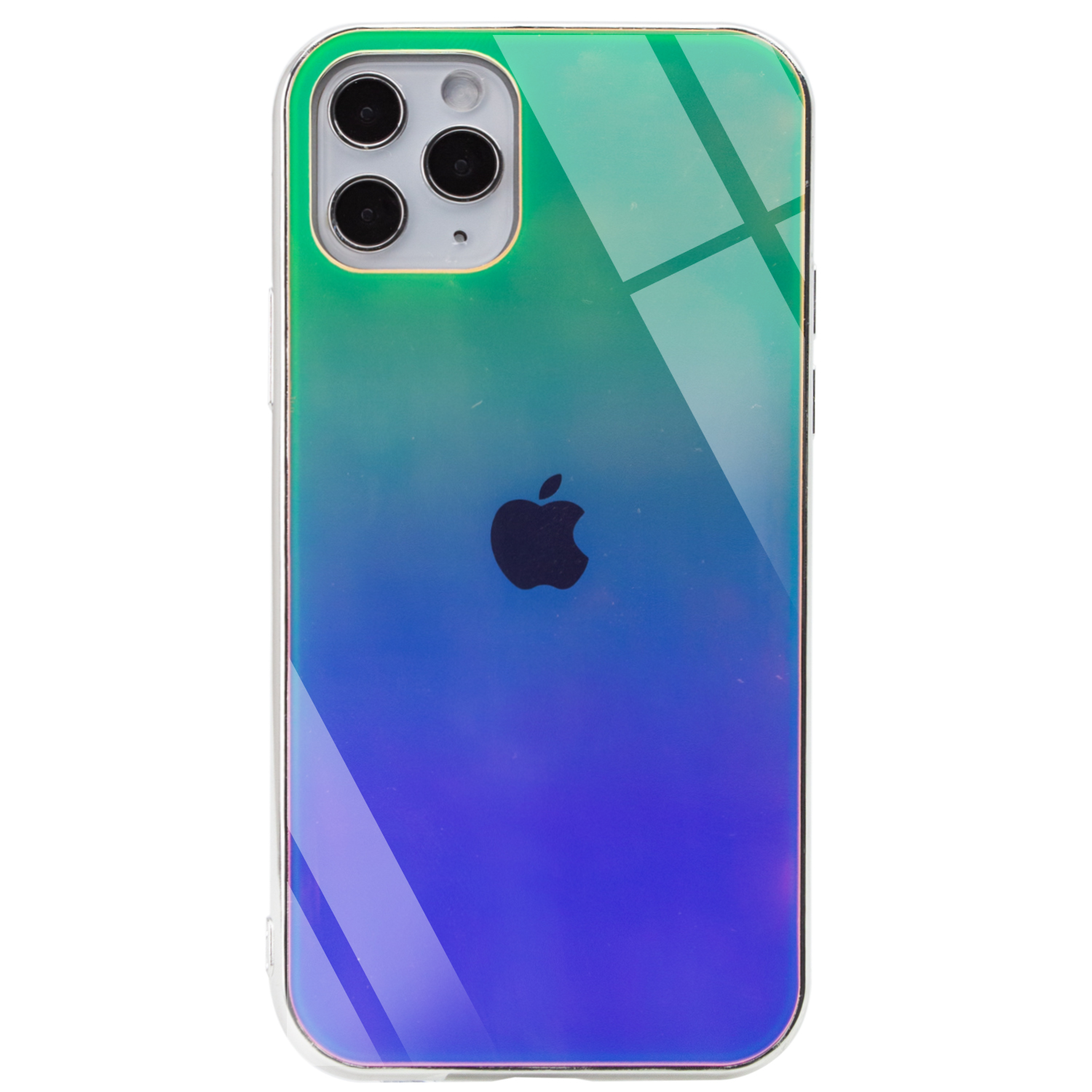 TPU+Glass чохол Gradient Rainbow з лого для Apple iPhone 11 Pro (5.8") (Зелений)
