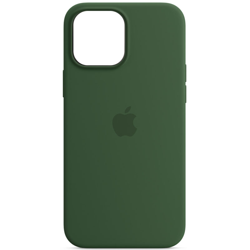 Чохол Silicone case (AAA) full with Magsafe для Apple iPhone 13 Pro Max (6.7") (Зелений / Clover)