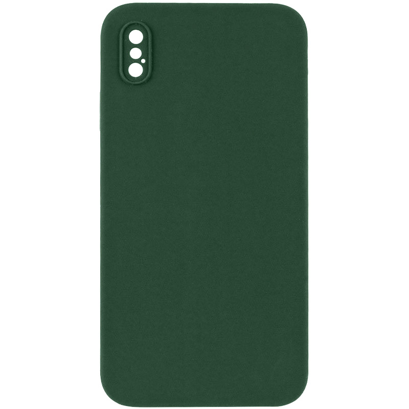 Silicone Case Square Full Camera Protective (AA) NOLOGO для Apple iPhone XS Max (6.5") (Зелений / Cyprus Green)