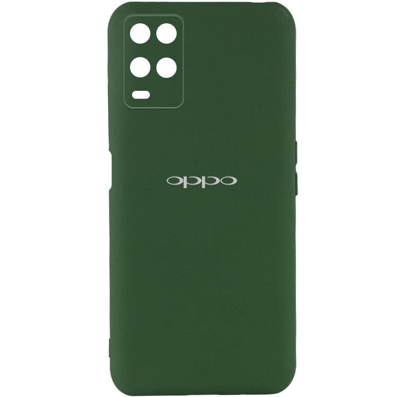Чехол Silicone Cover My Color Full Camera (A) для Oppo A54 4G (Зеленый / Dark green)