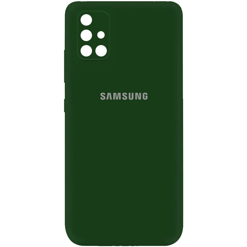 Чехол Silicone Cover My Color Full Camera (A) для Samsung Galaxy A71 (Зеленый / Dark green)