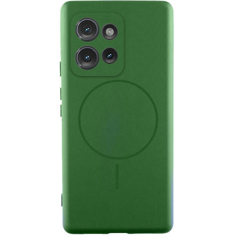 Чехол Silicone Cover Lakshmi Full Camera (AA) with MagFit для Motorola Edge 60 Pro (Зеленый / Dark green)