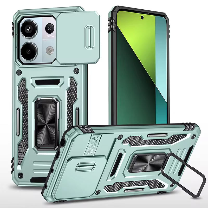 Удароміцний чохол Camshield Army Ring для Xiaomi Poco X6 (Зелений / Light Green)