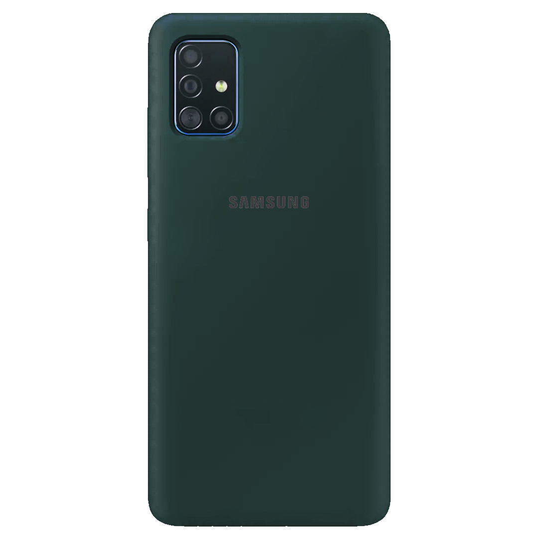 Чехол Silicone Cover Full Protective (AA) для Samsung Galaxy A71 (Зеленый / Pine green)