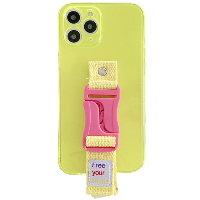Чехол Handfree с цветным ремешком для Apple iPhone 11 Pro (5.8") (Желтый)