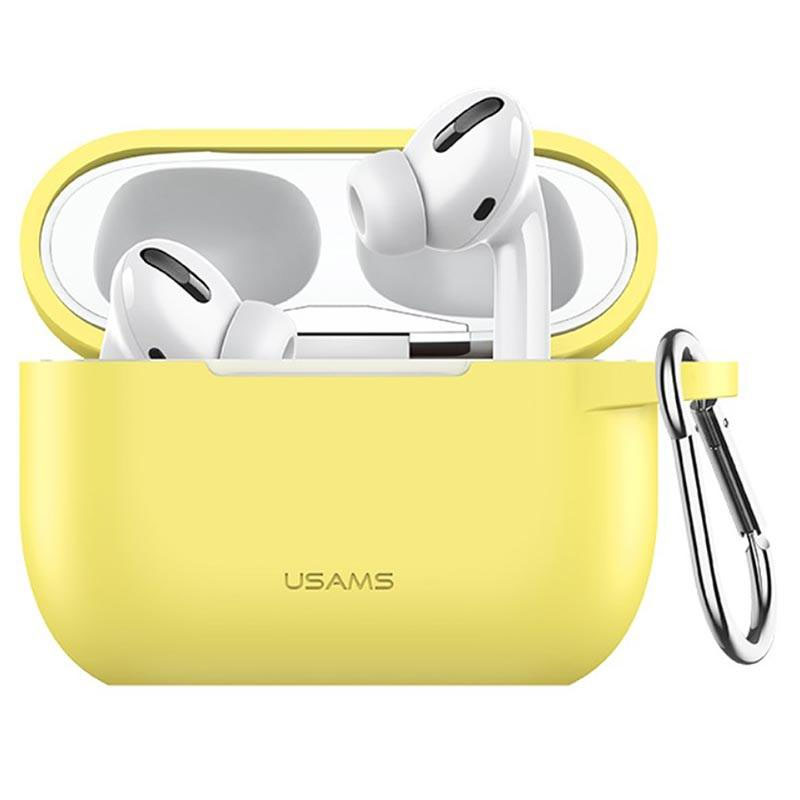 Силіконовий футляр USAMS US-BH568 Silicone Protective Cover для навушників AirPods Pro (Жовтий / Neon Yellow)