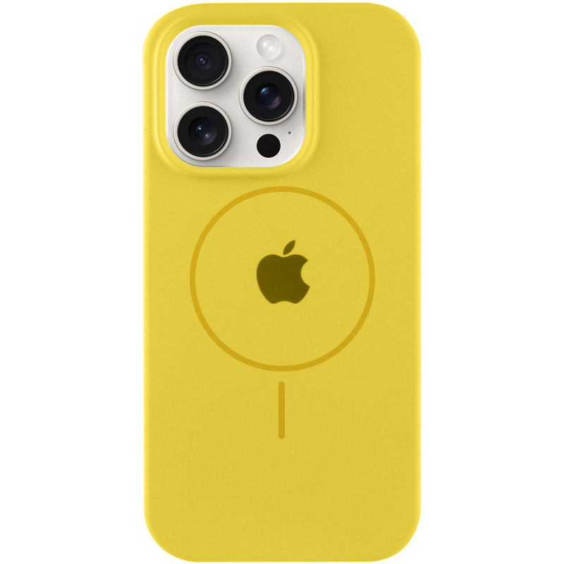 Чехол Silicone Case Full Protective (AA) with MagSafe для Apple iPhone 13 Pro Max (6.7") (Желтый / Yellow)