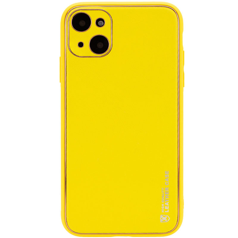Кожаный чехол Xshield для Apple iPhone 13 (6.1") (Желтый / Yellow)