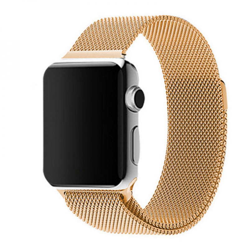 Ремешок Milanese Loop Design для Apple watch 42mm/44mm/45mm/49mm (Золотой)